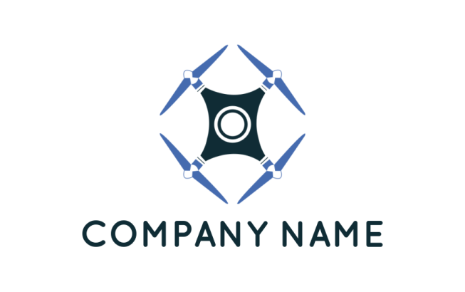 photography logo illustration flying drone camera - logodesign.net