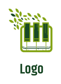 entertainment logo maker flying leaves on piano keys 