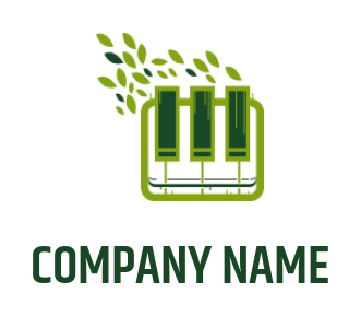 entertainment logo flying leaves on piano keys