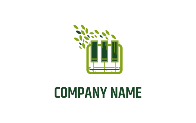 entertainment logo maker flying leaves on piano keys 
