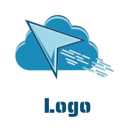 design an IT logo flying paper plane and cloud 