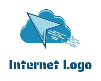 design an IT logo flying paper plane and cloud 