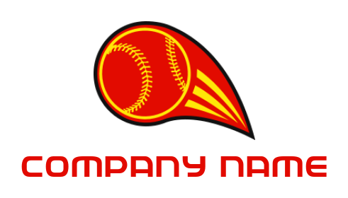 create a sports logo flying red baseball with tail - logodesign.net