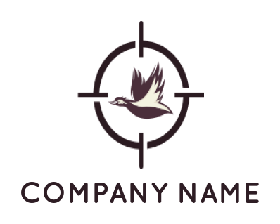 hunting logo icon flying swan in target