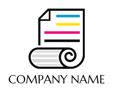 publishing logo of folding paper colorful lines