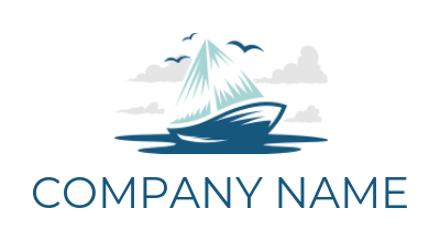 make a travel logo folkboat with birds and clouds - logodesign.net