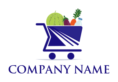 food logo maker foods in shopping cart