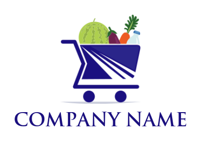 grocery store logo maker food in shopping cart