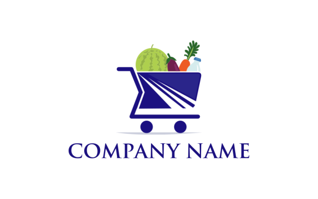 food logo maker foods in shopping cart