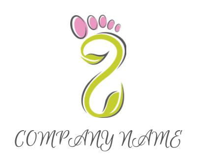 create a spa logo template foot made of leaves