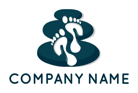 logo idea of foot prints on zen stones 