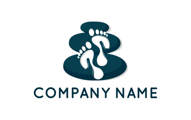 logo idea of foot prints on zen stones 
