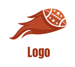 generate a sports logo football on fire flames