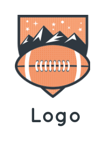 Football shield with mountains 