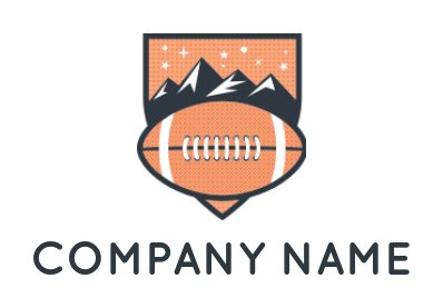 Football shield with mountains logo template