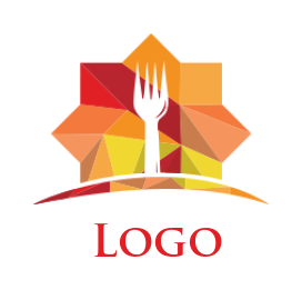make a restaurant logo fork in crystal star