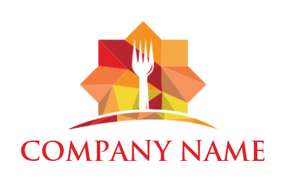 make a restaurant logo fork in crystal star shape - logodesign.net