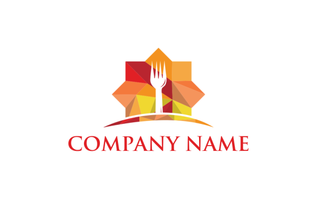 make a restaurant logo fork in crystal star shape - logodesign.net