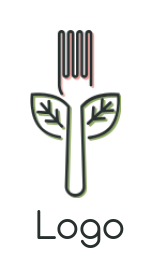 restaurant logo fork incorporated with flower