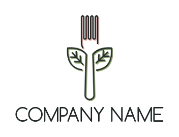 restaurant logo fork incorporated with flower