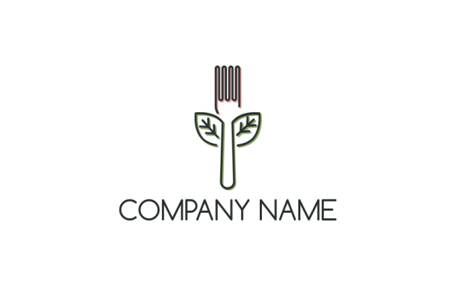 restaurant logo fork incorporated with flower