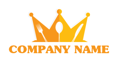 restaurant logo fork with spoon & knife in crown