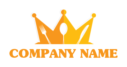 restaurant logo icon fork with spoon & knife in crown - logodesign.net