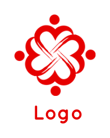design an employment logo four abstract persons forming heart shape 