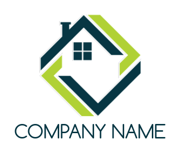 design a real estate logo four abstract roof moving around each other - logodesign.net