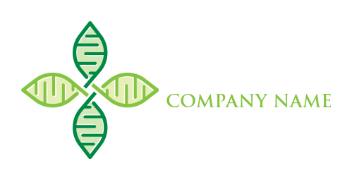 Medical logo illustration four DNA leaves moving around each other 