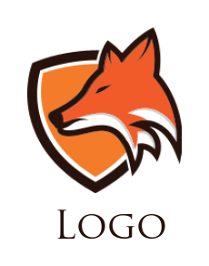 generate an animal logo of fox inside shield
