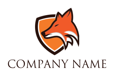 animal logo online fox inside shield - logodesign.net