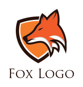 generate an animal logo of fox inside shield
