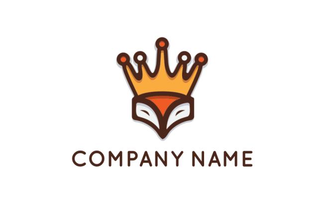 pet logo maker fox merged with crown - logodesign.net