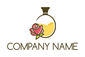 beauty logo symbol perfume bottle with rose