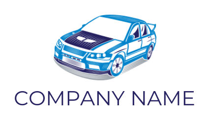 auto mechanic logo front view of sports car