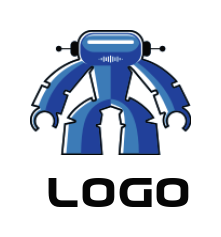 engineering logo maker futuristic robot standing