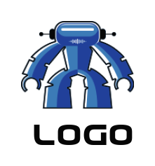 engineering logo maker futuristic robot standing - logodesign.net