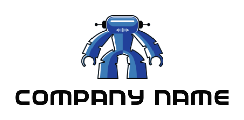 engineering logo maker futuristic robot standing
