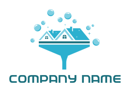 cleaning logo roof houses on wiper with bubbles