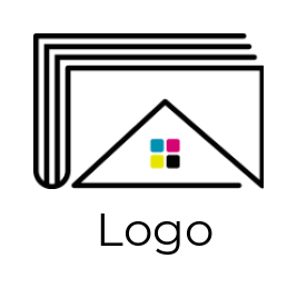 printing logo gable roof incorporated with book