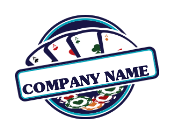 gambling casino with all aces in cards and poker