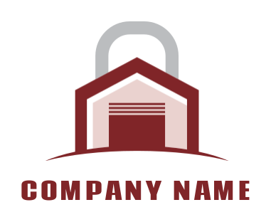 create a storage logo of a symbol garage lock