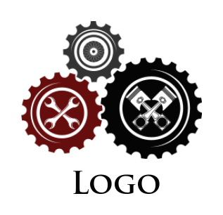 engineering logo maker garage tools in gears