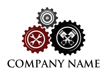 engineering logo maker garage tools in gears