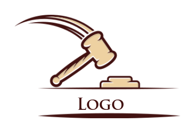 create an attorney logo of judge gavel hitting