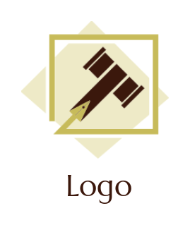 attorney logo gavel in square line arrow