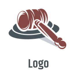 attorney logo maker gavel on round block - logodesign.net