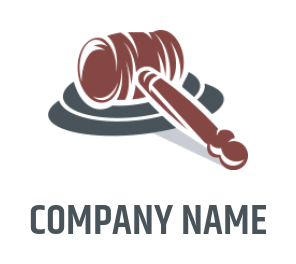 attorney logo maker gavel on round block - logodesign.net