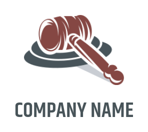 attorney logo maker gavel on round block - logodesign.net